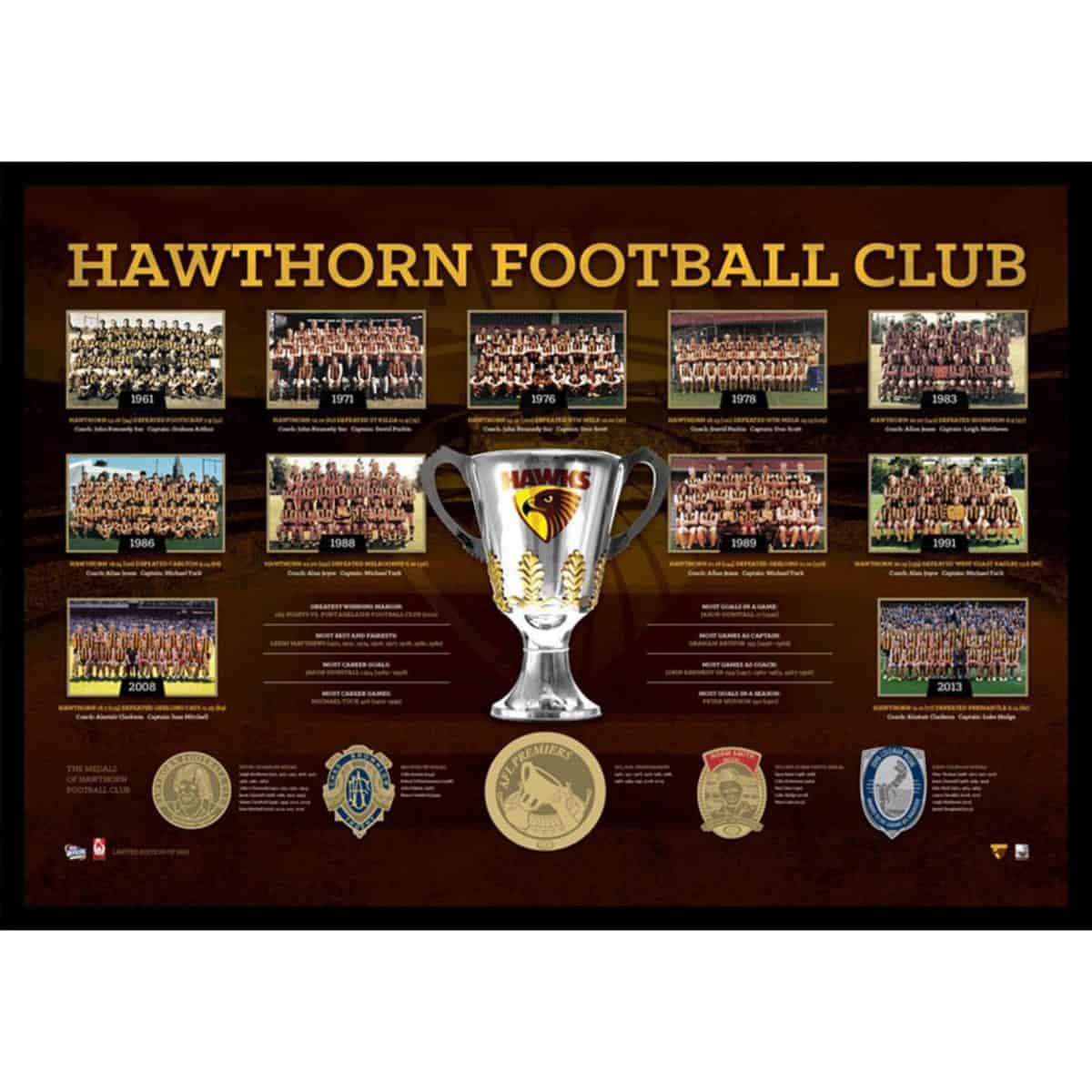 Hawthorn FC The Historical Series Print Authentic Autographs