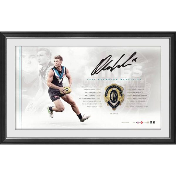 Port Adelaide Ollie Wines Signed Lithograph