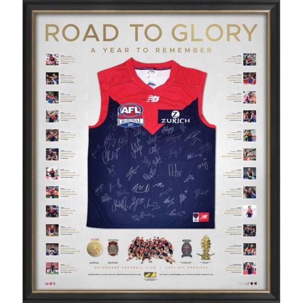 Melbourne Demons 2021 Premiership Deluxe Team Signed Jumper