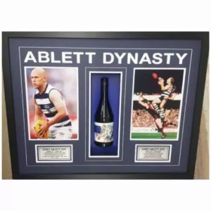 Geelong Ablett Snr & Jnr Signed Shiraz Collage