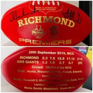Richmond Cotchin & Hardwick Signed 2019 Premiership Footy