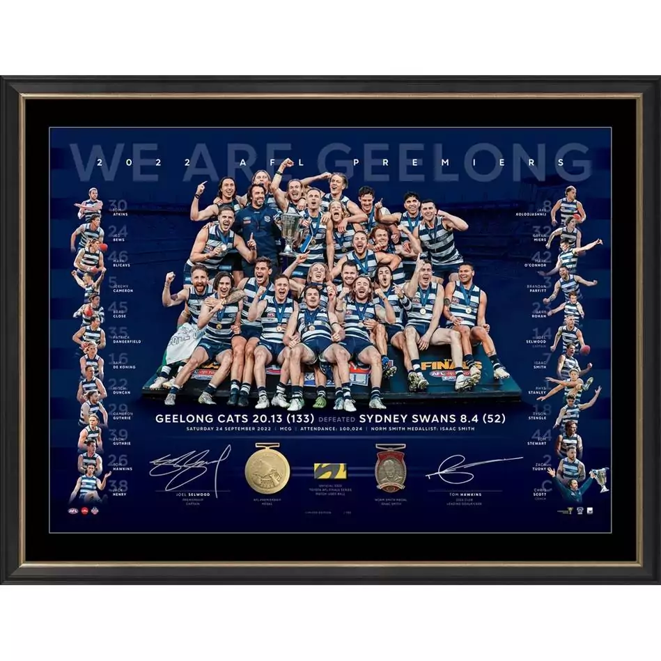 Geelong Cats 2022 Premiers Dual Signed Lithograph