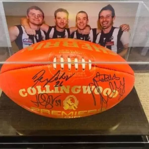 Collingwood 2010 Premiership Ball Signed By Dane Swan, Alan Didak, Ben Johnson & Heath Shaw