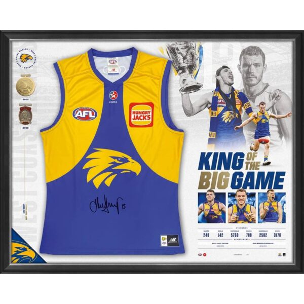 West Coast Eagles Luke Shuey Signed Guernsey Display