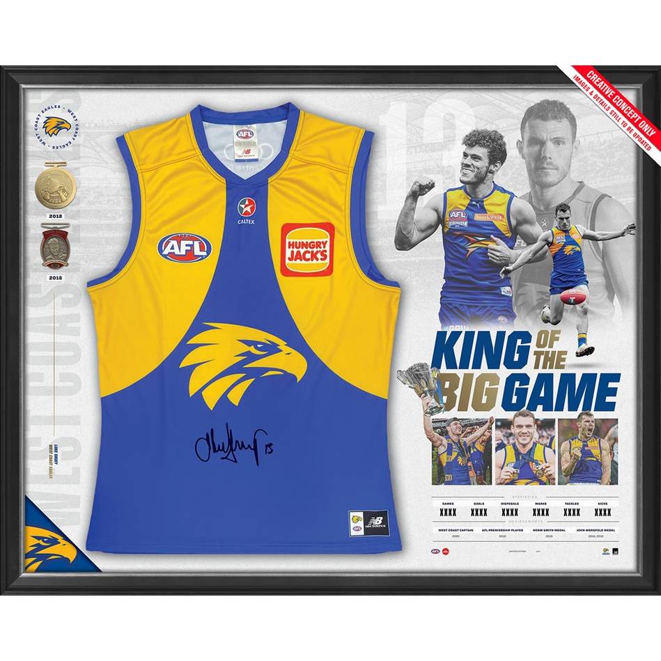 West Coast Eagles Player Issue and Match Worn Guernseys