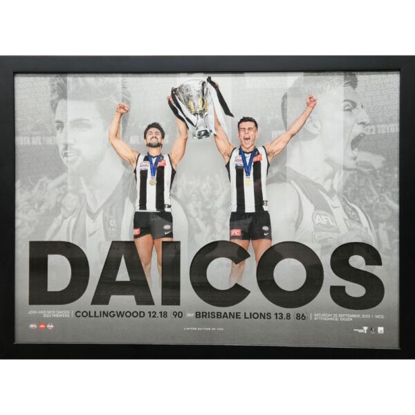 Nick Daicos & Josh Daicos 2023 Collingwood Premiership Print