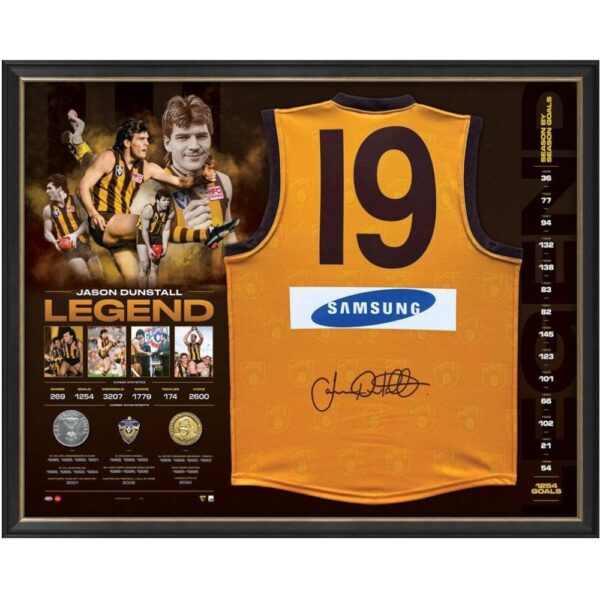 Hawthorn Jason Dunstall Signed Guernsey Display