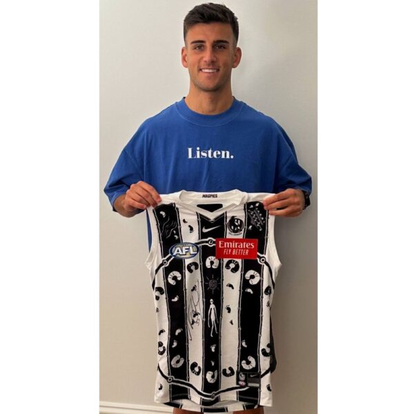Collingwood Nick Daicos Signed Match Worn 2024 Indigenous Jumper