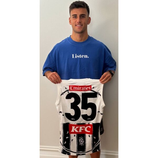 Collingwood Nick Daicos Signed Match Worn 2024 Indigenous Jumper - Image 2