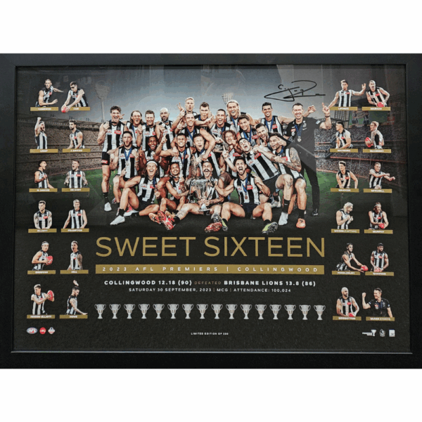 Collingwood Craig McRae Signed Sweet 16 Print