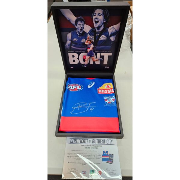 Western Bulldogs Marcus Bontempelli Signed Boxed Guernsey
