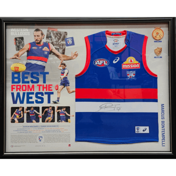 Western Bulldogs Marcus Bontempelli Signed Guernsey Display