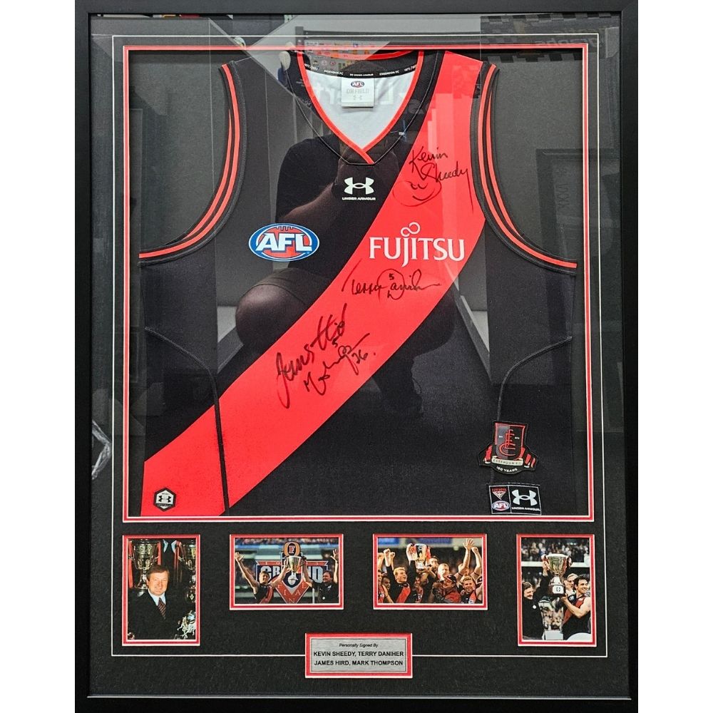 Essendon Kevin Sheedy, James Hird, Mark Thompson & Terry Daniher Signed Jumper