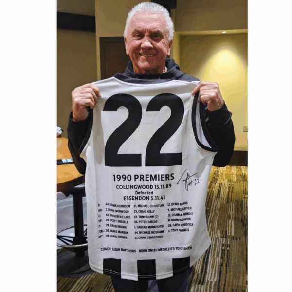 Collingwood Tony Shaw Signed 1990 Premiers Jumper
