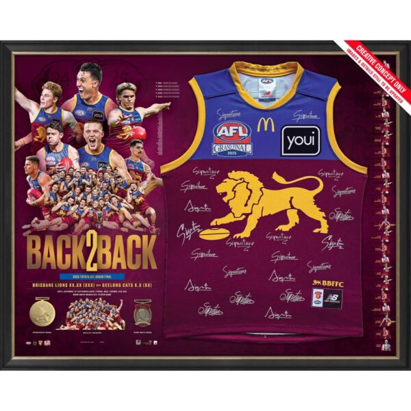 Brisbane Lions 2025 Premiership Team Signed Guernsey