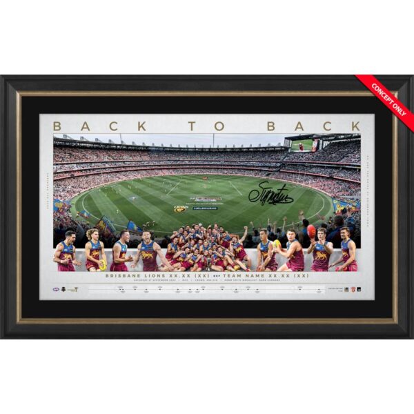 Brisbane Lions Dayne Zorko 2025 Premiers Signed Panoramic