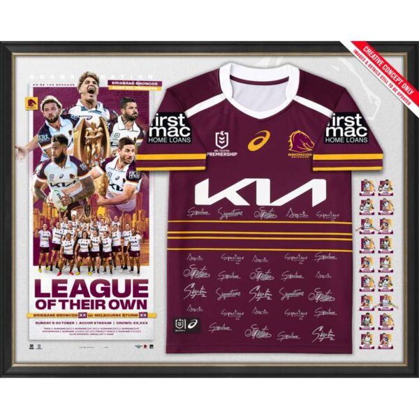 Brisbane Broncos 2025 Premiership Team Signed Jersey