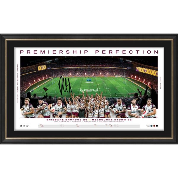 Broncos Payne Haas 2025 Premiers Signed Panoramic