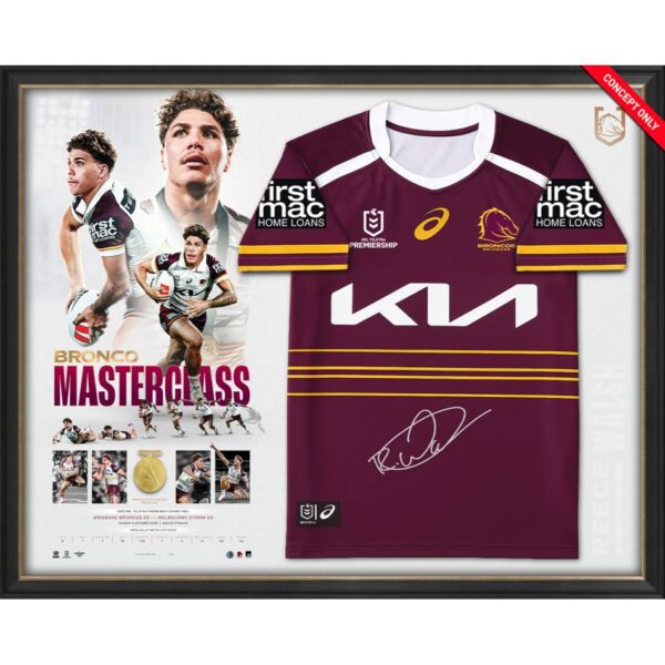 Broncos Reece Walsh Signed Jersey Display