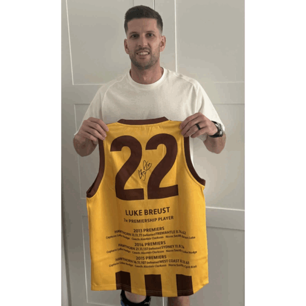Hawthorn Luke Breust Signed 3x Premiership Jumper